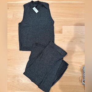 Gray Sleeveless Sparkle Knit Top